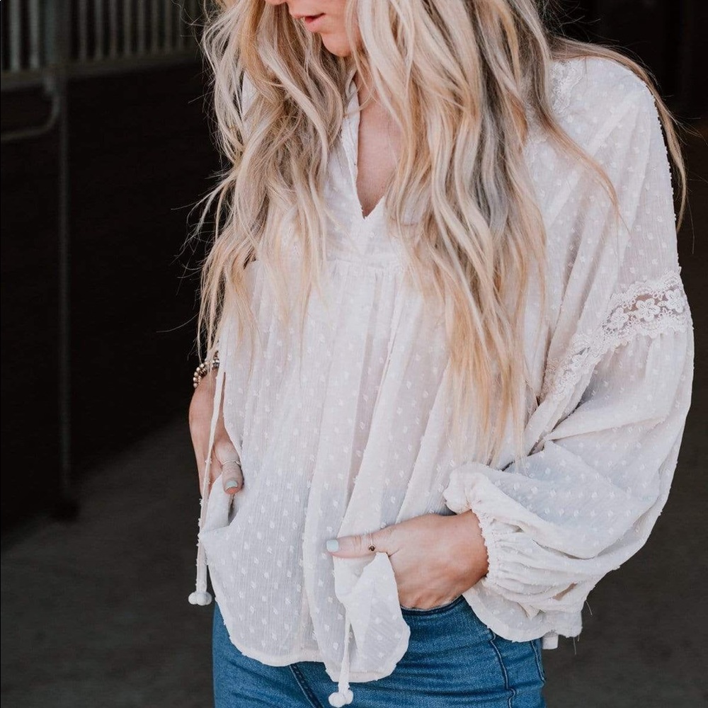 Three Bird Nest Swiss Dot Blouse